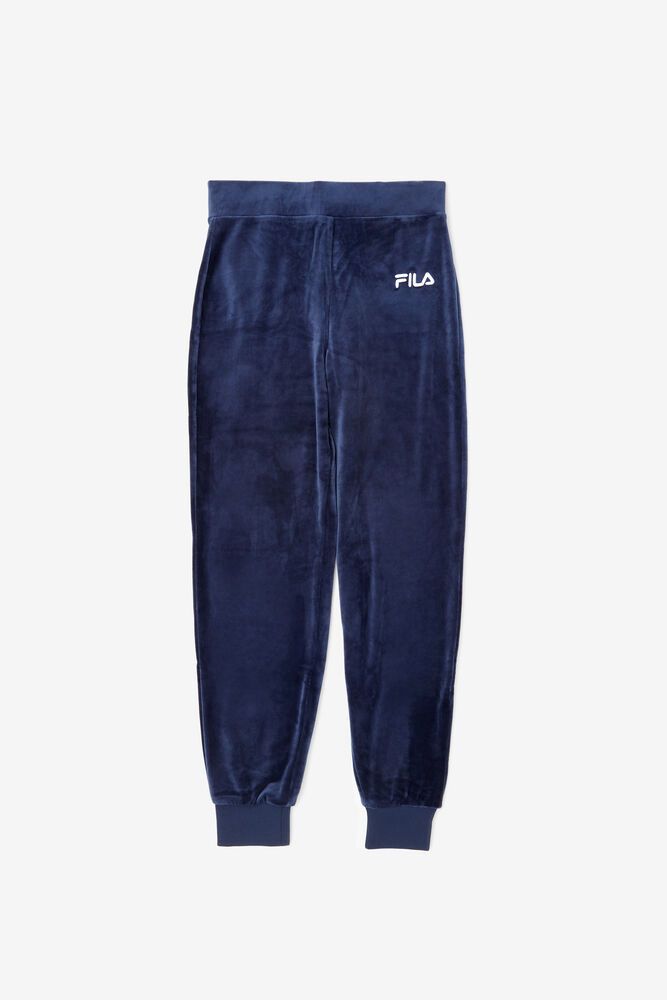 Fila Sara Velour Jogger Navy Pants Womens - NZ 14256-CDRS